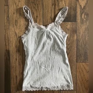 y2k grey lace tank